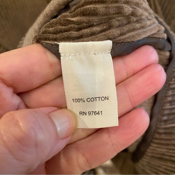 J. JILL Women Taupe Neutral Corduroy Velvet Cuffs Button Pleated Jacket- Medium - Picture 8 of 9